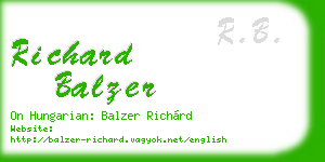 richard balzer business card
